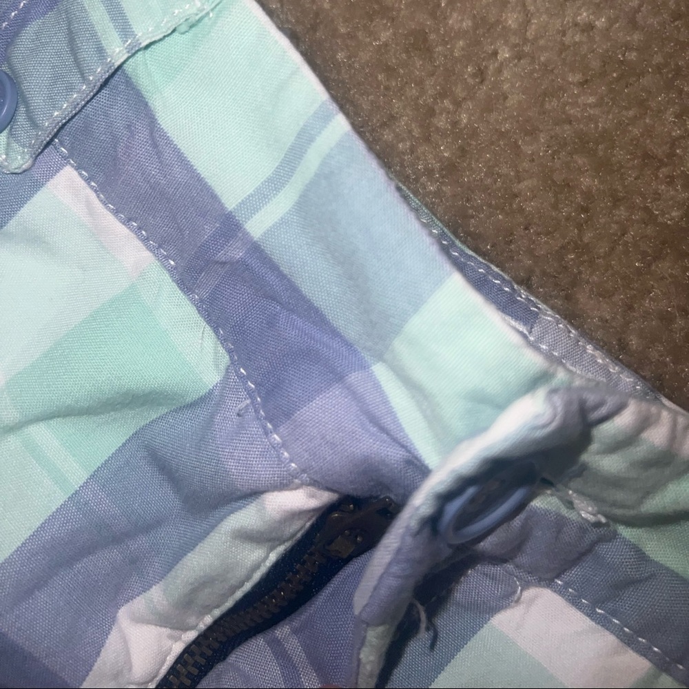 Maurices Blue, Green & White Plaid High Waist shorts size 1/2 - Picture 6 of 10